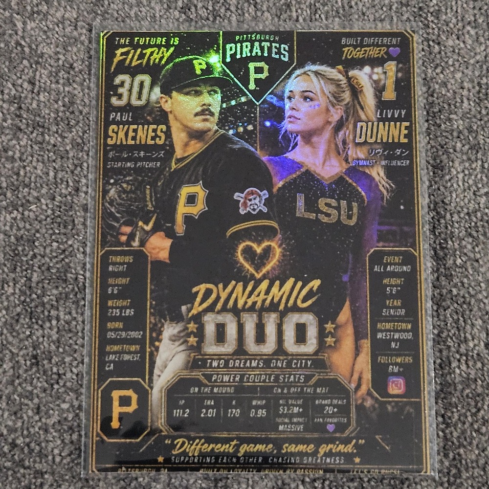 Paul Skenes/Livvy Dunne Dynamic Duo CUSTOM Fan-Art Made Card